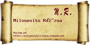 Milosevits Rózsa névjegykártya