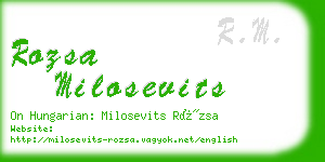 rozsa milosevits business card